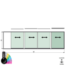 SunView model 1 right opening 5-lanes half height L=xxxxmm (max. 7500mm) H=xxxxmm (max. 1700mm), aluminum RAL shiny (excl. locks, drivers and glass)