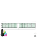 SunView model 1 left/right opening 5-lanes half height L=xxxxmm (max. 15000mm) H=xxxxmm (max. 1700mm), aluminum RAL structure (excl. locks, drivers and glass)