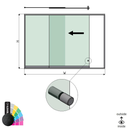 SunView model 2 left opening 2-lanes half height L=xxxxmm (max. 3000mm) H=xxxxmm (max. 1700mm), aluminum RAL structure (incl. stainless steel doorhandle and drivers excl. locks and glass)