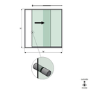 SunView model 2 right opening 2-lanes full height L=xxxxmm (max. 3000mm) H=xxxxmm (max. 2600mm), aluminum natural anodized (incl. stainless steel doorhandle and drivers excl. locks and glass)