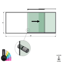 SunView model 2 right opening 3-lanes half height L=xxxxmm (max. 4500mm) H=xxxxmm (max. 1700mm), aluminum RAL matt (incl. stainless steel doorhandle and drivers excl. locks and glass)