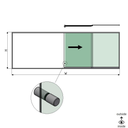 SunView model 2 right opening 4-lanes half height L=xxxxmm (max. 6000mm) H=xxxxmm (max. 1700mm), aluminum natural anodized (incl. stainless steel doorhandle and drivers excl. locks and glass)