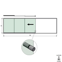 SunView model 2 left opening 5-lanes half height L=xxxxmm (max. 7500mm) H=xxxxmm (max. 1700mm), aluminum natural anodized (incl. stainless steel doorhandle and drivers excl. locks and glass)