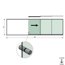 SunView model 2 right opening 5-lanes half height L=xxxxmm (max. 7500mm) H=xxxxmm (max. 1700mm), aluminum natural anodized (incl. stainless steel doorhandle and drivers excl. locks and glass)
