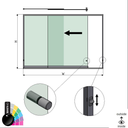 SunView model 3 left opening 2-lanes half height L=xxxxmm (max. 3000mm) H=xxxxmm (max. 1700mm), aluminum RAL shiny (incl. locks, stainless steel doorhandle and drivers excl. glass)