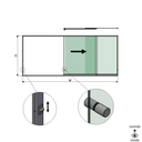 SunView model 3 right opening 3-lanes half height L=xxxxmm (max. 4500mm) H=xxxxmm (max. 1700mm), aluminum natural anodized (incl. locks, stainless steel doorhandle and drivers excl. glass)