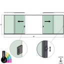 SunView model 3 left/right opening 3-lanes full height L=xxxxmm (max. 9000mm) H=xxxxmm (max. 2600mm), aluminum RAL shiny (incl. locks, stainless steel doorhandle and drivers excl. glass)