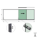 SunView model 3 right opening 4-lanes half height L=xxxxmm (max. 6000mm) H=xxxxmm (max. 1700mm), aluminum natural anodized (incl. locks, stainless steel doorhandle and drivers excl. glass)