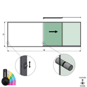 SunView model 3 right opening 4-lanes half height L=xxxxmm (max. 6000mm) H=xxxxmm (max. 1700mm), aluminum RAL matt (incl. locks, stainless steel doorhandle and drivers excl. glass)
