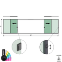 SunView model 3 left/right opening 4-lanes full height L=xxxxmm (max. 12000mm) H=xxxxmm (max. 2600mm), aluminum RAL matt (incl. locks, stainless steel doorhandle and drivers excl. glass)