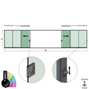 SunView model 3 left/right opening 5-lanes full height L=xxxxmm (max. 15000mm) H=xxxxmm (max. 2600mm), aluminum RAL shiny (incl. locks, stainless steel doorhandle and drivers excl. glass)