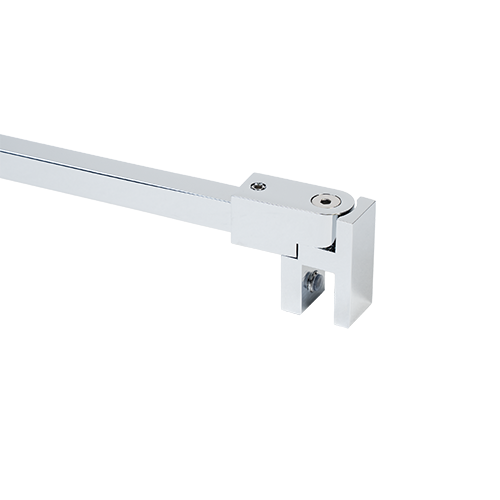 Reinforcement set square 12x12mm glass-wall 45/90° glass 6/8/10mm L(max)=1240mm, brass chrome plated