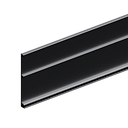 INFINITYSLIDE 69kg covercap backside for running rail (ceiling), glass/wood L=2.5mtr, aluminum black anodized