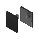INFINITYSLIDE 69kg endcap 1xL/1xR width 50mm, aluminum black anodized