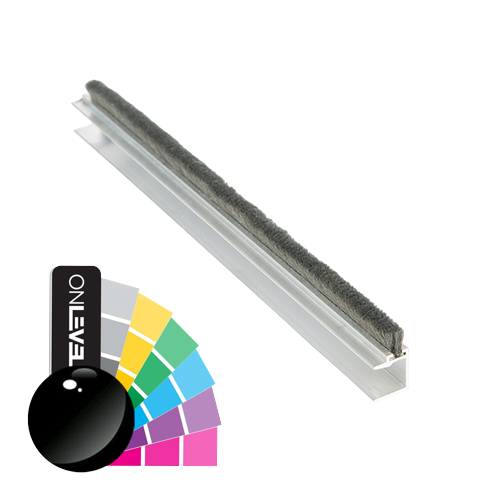 SunView brush seal profile for glass 10mm L=2800mm, aluminum RAL shiny
