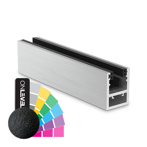 KAZIWALL top profile glass 10/10.76/12/12.76mm L=2500mm, aluminum RAL matt