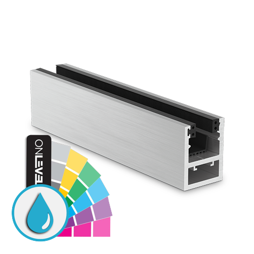 KAZIWALL top profile glass 10/10.76/12/12.76mm L=2500mm, aluminum ARMOR RAL