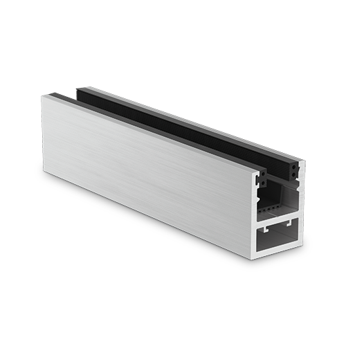 KAZIWALL top profile glass 10/10.76/12/12.76mm L=5000mm, aluminum natural anodized