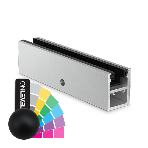 KAZIWALL side profile glass 10/10.76/12/12.76mm L=2500mm, aluminum RAL matt