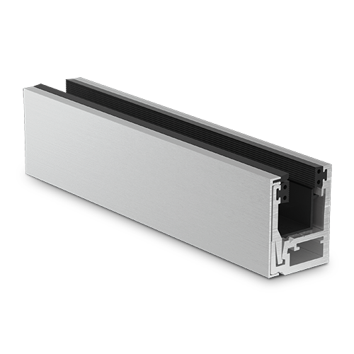 KAZIWALL top profile 2-piece glass 10/10.76/12/12.76mm L=2500mm, aluminum RAL structure