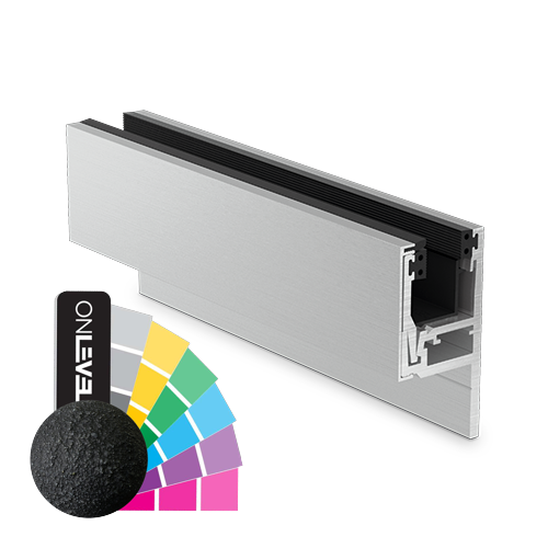 KAZIWALL side profile 2-piece glass 10/10.76/12/12.76mm L=2500mm, aluminum RAL structure