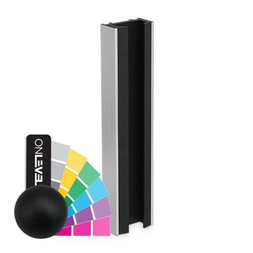 KAZIWALL wall profile glass 10/10.76/12/12.76mm L=3000mm, aluminum RAL structure