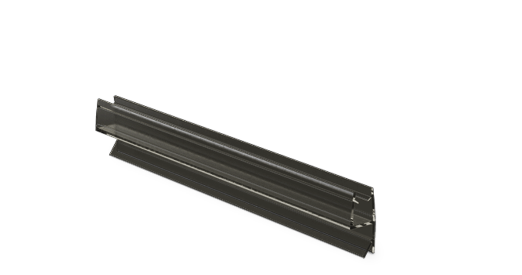 Shower door seal with 180° front stop for glass 8mm L=2200mm, plastic black