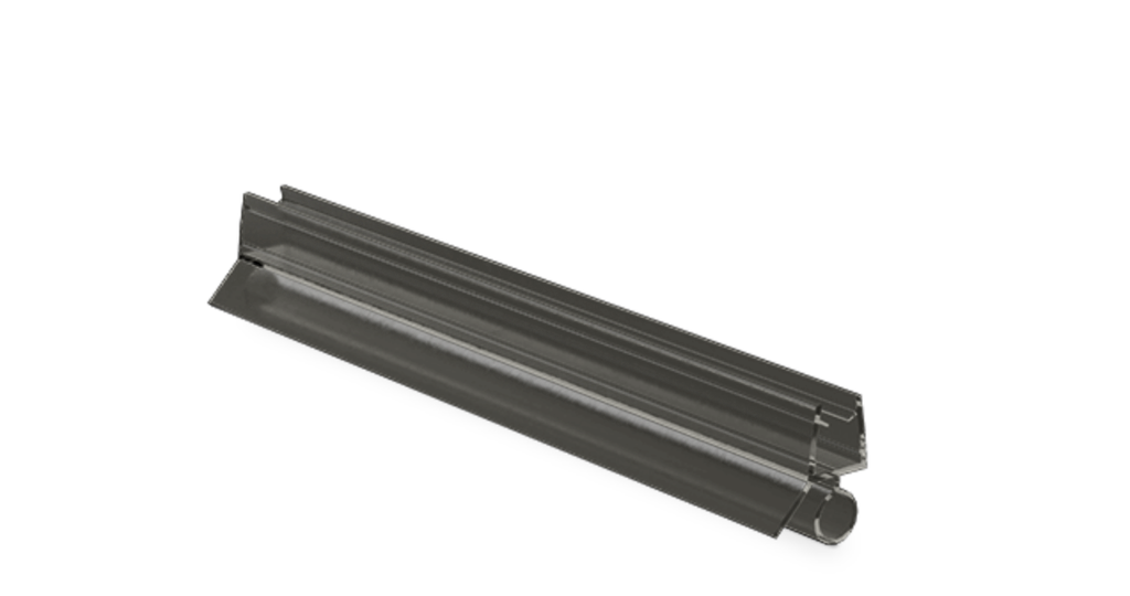 Shower door seal with water deflector and lower bellows for glass 8mm L=2200mm, plastic black