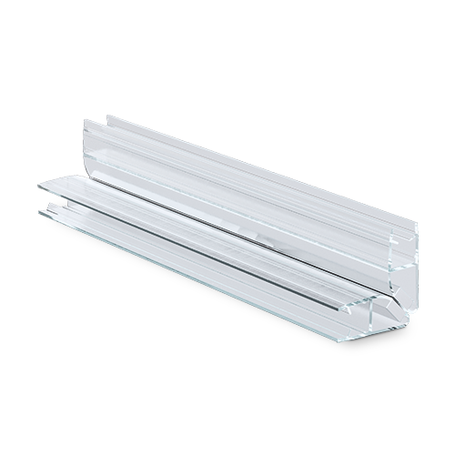 Shower door seal 90° with magnet for glass 10mm L=2200mm, plastic transparent