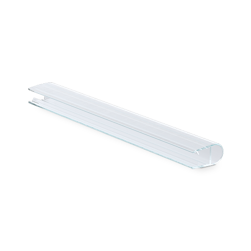 SUNVIEW door seal with bellows for glass 10mm L=2800mm, plastic transparent