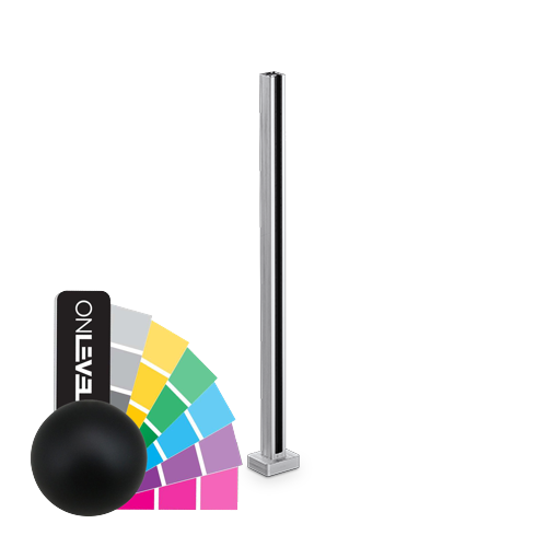 PIKASSO endpost 50x50mm H=1100mm 10-13.52mm, aluminum RAL structure