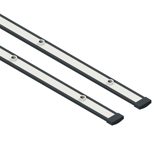 SKYFORCE-Slim mounting strip 15x2mm L=1100mm stainless steel (covercap plastic grey)