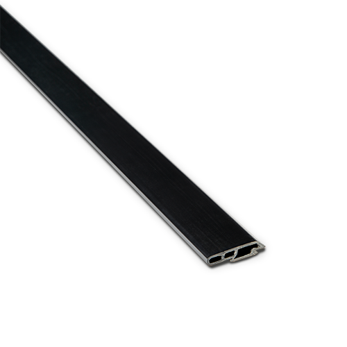 AIRFORCE plastic profile backside glass thickness 8/8/4 (17.52mm) L=5000mm, plastic black