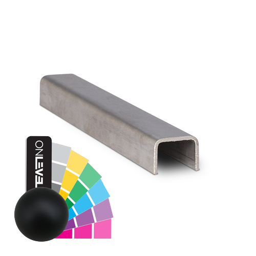Handrail U-profile 26x20x2mm L=4000mmm, AISI 316 RAL matt