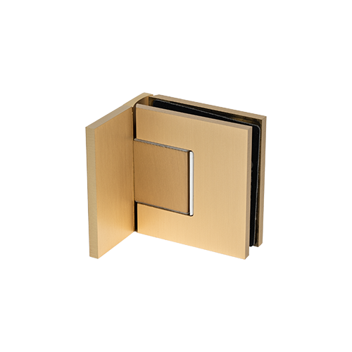 EXCITE shower door swing hinge glass-wall 90° with zero position adjustment glass 8/10mm, brass gold brushed