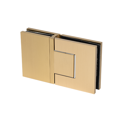 EXCITE shower door swing hinge glass-glass 180° with zero position adjustment glass 8/10mm, brass gold brushed