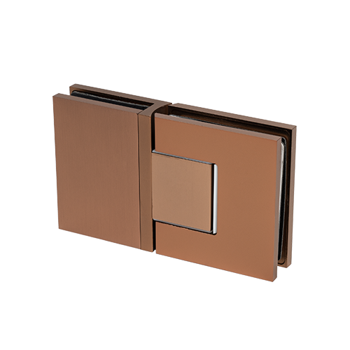 EXCITE shower door swing hinge glass-glass 180° with zero position adjustment glass 8/10mm, brass rose gold brushed