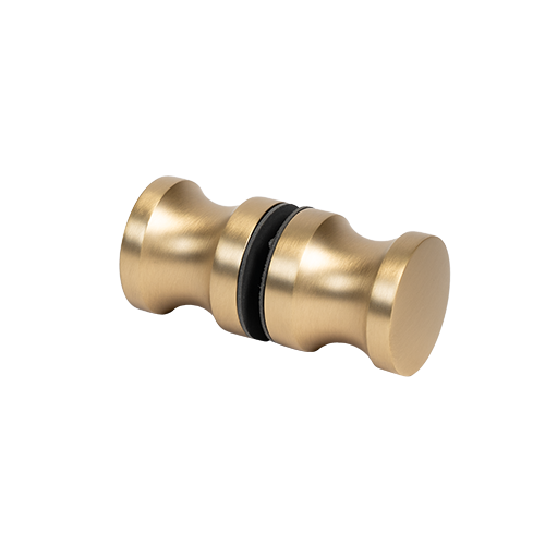 Shower door knob Ø35x35mm, 2-sided glass 6-12mm, brass gold brushed
