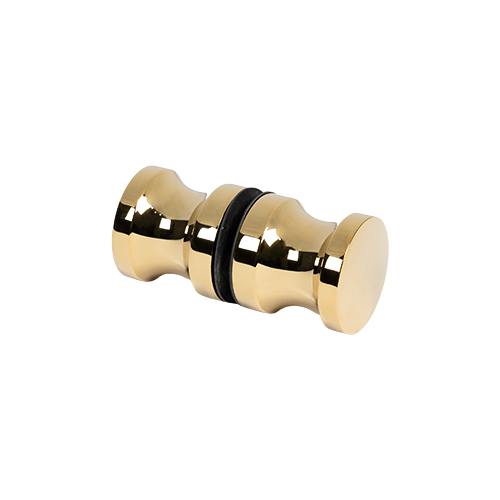 Shower door knob Ø35x35mm, 2-sided glass 6-12mm, brass gold polished