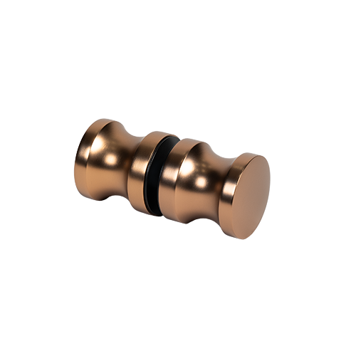 Shower door knob Ø35x35mm, 2-sided glass 6-12mm, brass rose gold brushed
