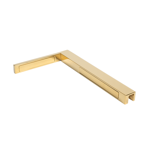 Reinforcement corner glass-wall 90° right, brass gold polished