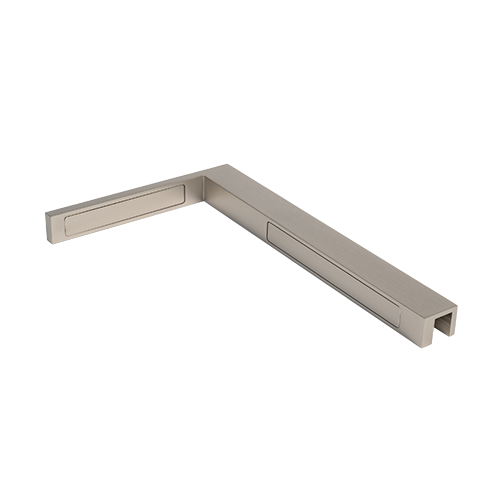 Reinforcement corner glass-wall 90° right, brass stainless steel brushed