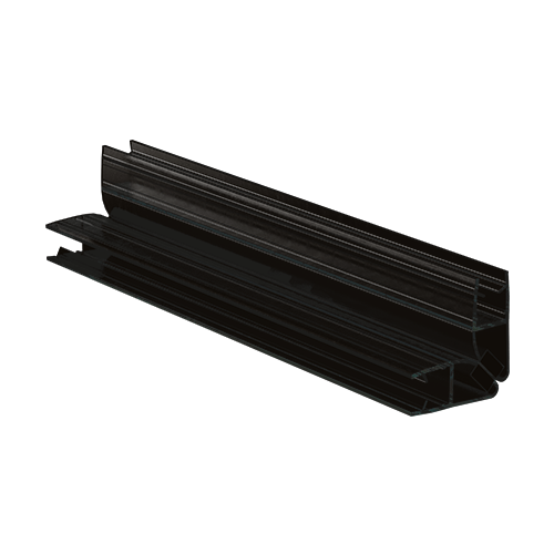 Shower door seal 90° with magnet for glass 8mm L=2200mm, plastic black