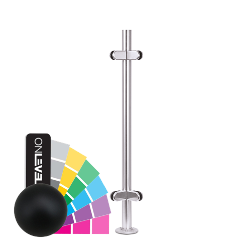 EMPIRE STATE POST top Ø42.4x2mm H=990mm cornerpost 90° inside KRONOS, AISI 304 RAL matt