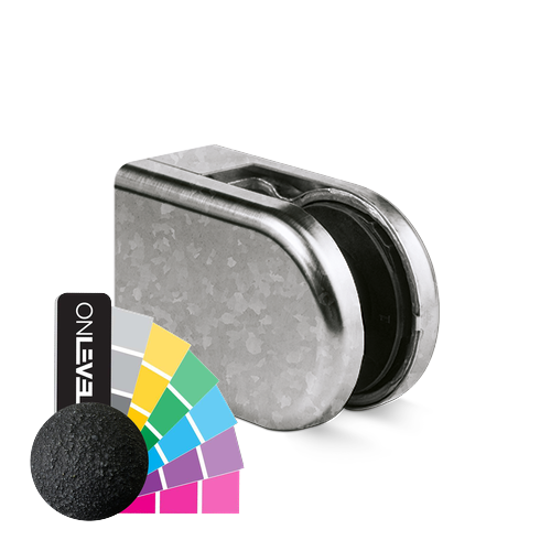 KRONOS D-shape, connection flat glass 8-12.76mm indoor use covercaps, steel RAL structure