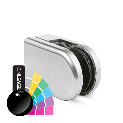 KRONOS D-shape, connection Ø42.4mm glass 8-12.76mm indoor use covercaps, steel RAL shiny