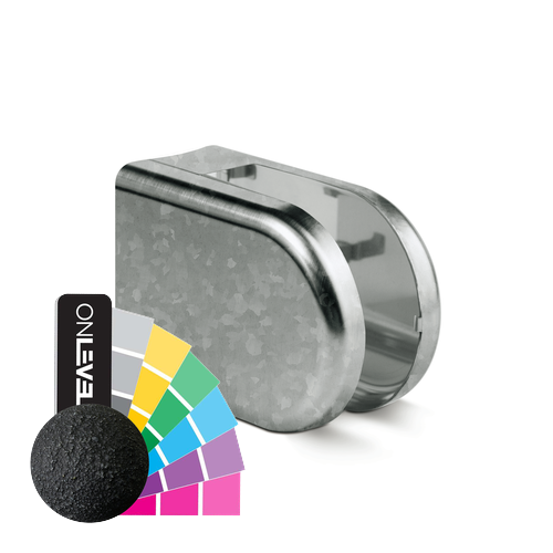 KRONOS D-shape, connection Ø48.3mm glass 8-12.76mm indoor use covercaps, steel RAL structure