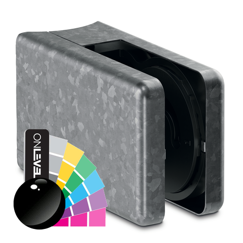 KRONOS square, connection Ø42.4mm glass 8-12.76mm indoor use covercaps, steel RAL shiny