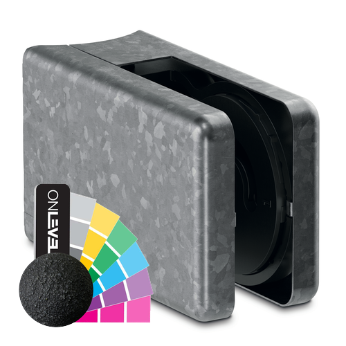 KRONOS square, connection Ø48.3mm glass 8-12.76mm indoor use covercaps, steel RAL structure