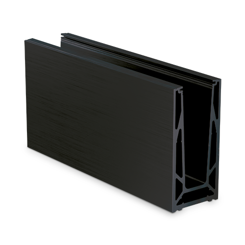 TL-6080 Glass profile L=5000mm aluminum black anodized